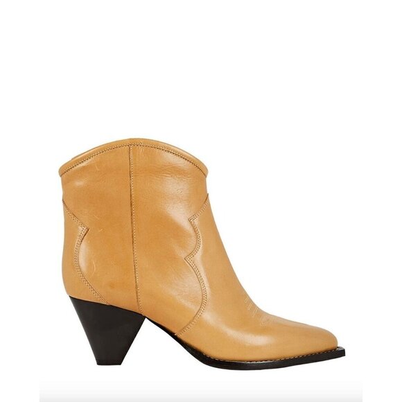 Isabel Marant Shoes - Isabel Marant Darizo Leather Western Booties Natural Tan Womens Size 38